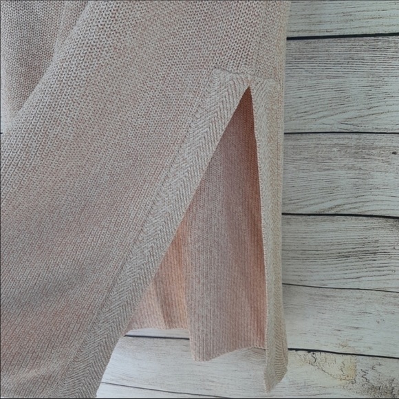 Aritzia Wilfred Pink Palmier Sleevless Knit Long Tunic Split Sides Medium - Picture 7 of 7